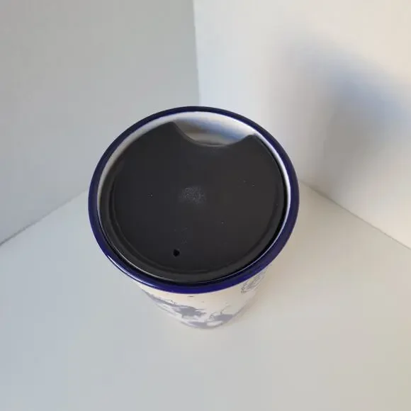 Starbucks 12 Oz Mermaid Tattoo Floral Ceramic Tumbler Travel Mug Blue Siren 2016 - Picture 6 of 6